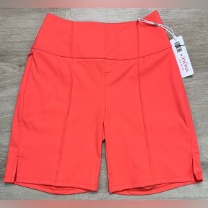 Kinona Golf Shorts Coral Red Golf Glove Friendly Trim Fit Stretch